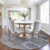 Piper Looms Chantille Panels ACN1944 Teal Machine Washable Area Rug Round Lifestyle Image Feature