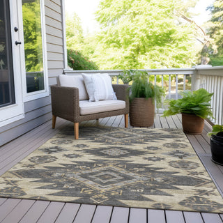 Piper Looms Chantille Tribal ACN1945 Beige Machine Washable Area Rug Outdoor Lifestyle Image Feature