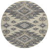 Piper Looms Chantille Tribal ACN1945 Beige Machine Washable Area Rug Round Main Image