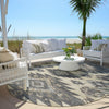 Piper Looms Chantille Tribal ACN1945 Beige Machine Washable Area Rug Round Outdoor Lifestyle Image Feature