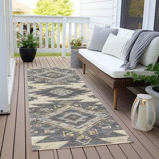 Piper Looms Chantille Tribal ACN1945 Beige Machine Washable Area Rug Runner Outdoor Lifestyle Image Feature