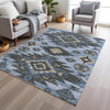 Piper Looms Chantille Tribal ACN1945 Blue Machine Washable Area Rug Lifestyle Image Feature