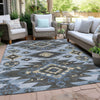 Piper Looms Chantille Tribal ACN1945 Blue Machine Washable Area Rug Outdoor Lifestyle Image Feature