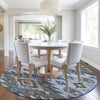 Piper Looms Chantille Tribal ACN1945 Blue Machine Washable Area Rug Round Lifestyle Image Feature