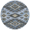 Piper Looms Chantille Tribal ACN1945 Blue Machine Washable Area Rug Round Main Image