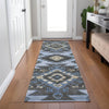 Piper Looms Chantille Tribal ACN1945 Blue Machine Washable Area Rug Runner Lifestyle Image Feature