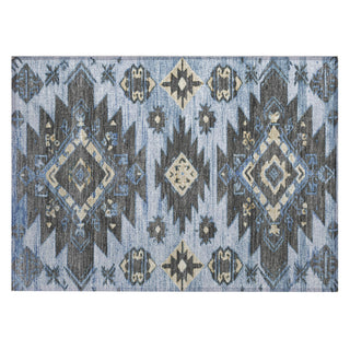 Piper Looms Chantille Tribal ACN1945 Blue Machine Washable Area Rug Scatter Main Image