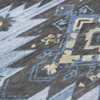 Piper Looms Chantille Tribal ACN1945 Blue Machine Washable Area Rug Swatch Image