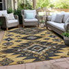 Piper Looms Chantille Tribal ACN1945 Gold Machine Washable Area Rug Outdoor Lifestyle Image Feature