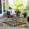 Piper Looms Chantille Tribal ACN1945 Gold Machine Washable Area Rug Outdoor Lifestyle Image Feature