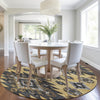Piper Looms Chantille Tribal ACN1945 Gold Machine Washable Area Rug Round Lifestyle Image Feature