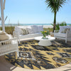 Piper Looms Chantille Tribal ACN1945 Gold Machine Washable Area Rug Round Outdoor Lifestyle Image Feature