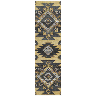Piper Looms Chantille Tribal ACN1945 Gold Machine Washable Area Rug Runner Main Image