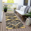 Piper Looms Chantille Tribal ACN1945 Gold Machine Washable Area Rug Runner Outdoor Lifestyle Image Feature