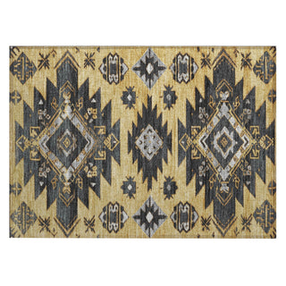 Piper Looms Chantille Tribal ACN1945 Gold Machine Washable Area Rug Scatter Main Image