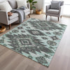 Piper Looms Chantille Tribal ACN1945 Mint Machine Washable Area Rug Lifestyle Image Feature