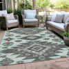 Piper Looms Chantille Tribal ACN1945 Mint Machine Washable Area Rug Outdoor Lifestyle Image Feature