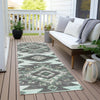 Piper Looms Chantille Tribal ACN1945 Mint Machine Washable Area Rug Runner Outdoor Lifestyle Image Feature