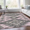 Piper Looms Chantille Tribal ACN1945 Pink Machine Washable Area Rug Lifestyle Image Feature