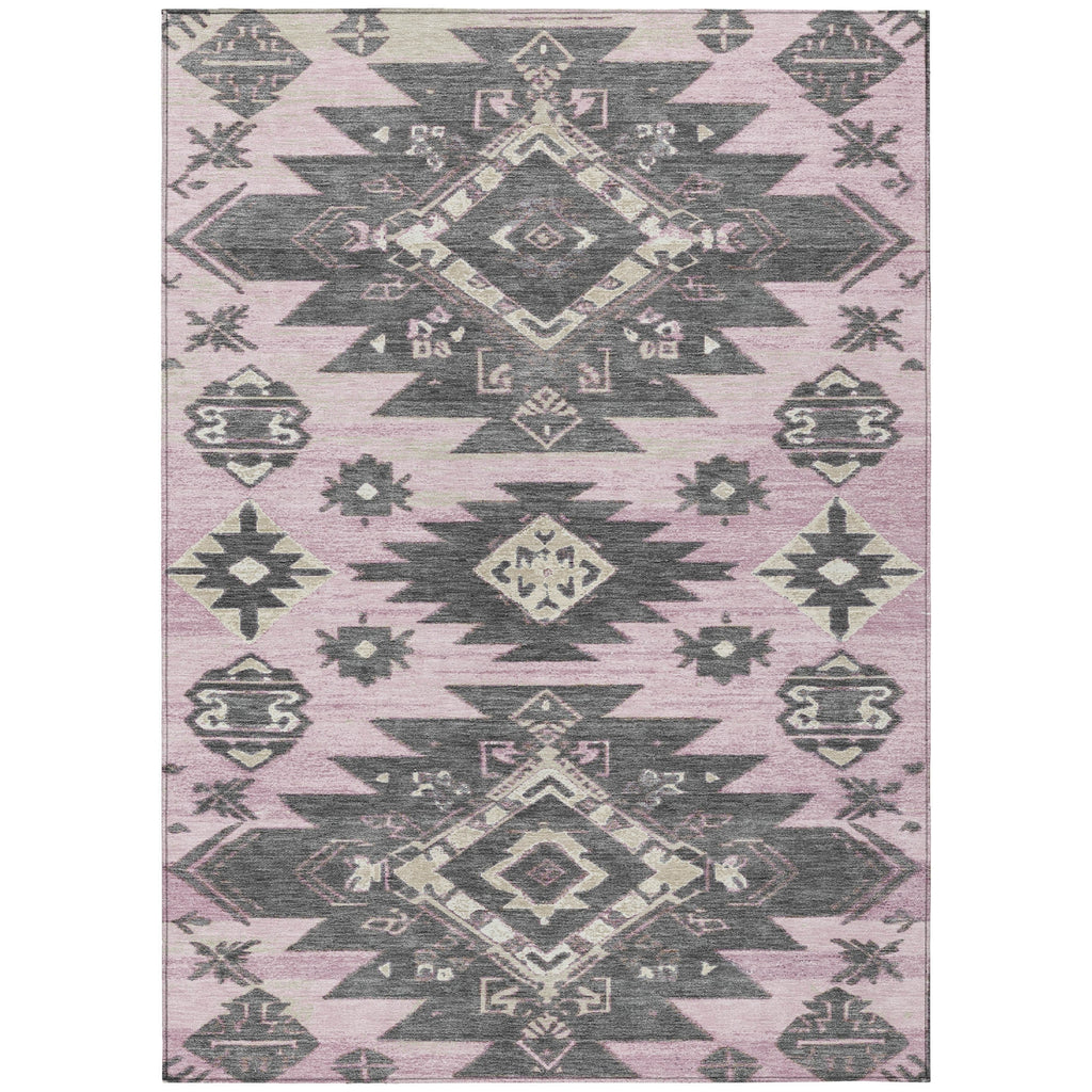 Piper Looms Chantille Tribal ACN1945 Pink Machine Washable Area Rug main image
