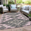 Piper Looms Chantille Tribal ACN1945 Pink Machine Washable Area Rug Outdoor Lifestyle Image Feature