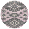 Piper Looms Chantille Tribal ACN1945 Pink Machine Washable Area Rug Round Main Image