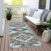 Piper Looms Chantille Tribal ACN1945 Teal Machine Washable Area Rug Runner Outdoor Lifestyle Image Feature