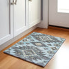 Piper Looms Chantille Tribal ACN1945 Teal Machine Washable Area Rug Scatter Lifestyle Image Feature