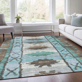Piper Looms Chantille Tribal ACN1946 Brown Machine Washable Area Rug Lifestyle Image Feature