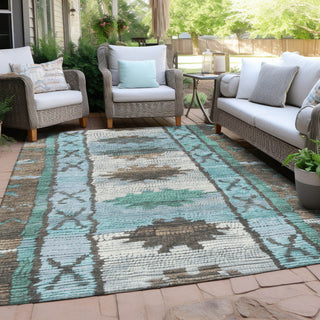 Piper Looms Chantille Tribal ACN1946 Brown Machine Washable Area Rug Outdoor Lifestyle Image Feature