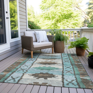 Piper Looms Chantille Tribal ACN1946 Brown Machine Washable Area Rug Outdoor Lifestyle Image Feature