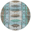 Piper Looms Chantille Tribal ACN1946 Brown Machine Washable Area Rug Round Main Image