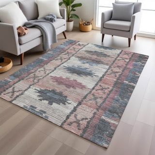 Piper Looms Chantille Tribal ACN1946 Denim Machine Washable Area Rug Lifestyle Image Feature