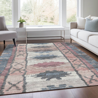 Piper Looms Chantille Tribal ACN1946 Denim Machine Washable Area Rug Lifestyle Image Feature