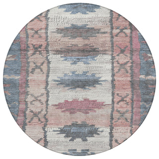 Piper Looms Chantille Tribal ACN1946 Denim Machine Washable Area Rug Round Main Image