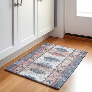Piper Looms Chantille Tribal ACN1946 Denim Machine Washable Area Rug Scatter Lifestyle Image Feature