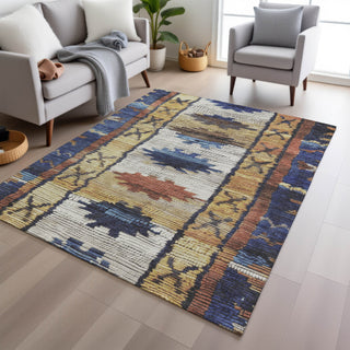 Piper Looms Chantille Tribal ACN1946 Gold Machine Washable Area Rug Lifestyle Image Feature