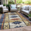 Piper Looms Chantille Tribal ACN1946 Gold Machine Washable Area Rug Outdoor Lifestyle Image Feature