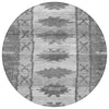 Piper Looms Chantille Tribal ACN1946 Gray Machine Washable Area Rug Round Main Image