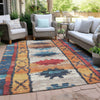 Piper Looms Chantille Tribal ACN1946 Navy Machine Washable Area Rug Outdoor Lifestyle Image Feature