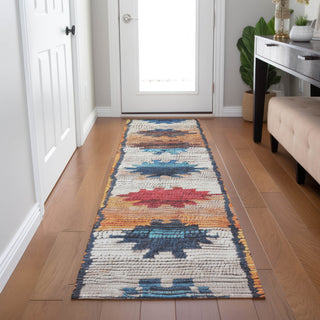 Piper Looms Chantille Tribal ACN1946 Navy Machine Washable Area Rug Runner Lifestyle Image Feature