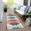 Piper Looms Chantille Tribal ACN1946 Navy Machine Washable Area Rug Runner Outdoor Lifestyle Image Feature