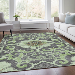 Piper Looms Chantille Global ACN1947 Aloe Machine Washable Area Rug Lifestyle Image Feature