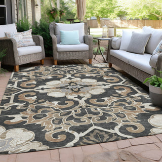 Piper Looms Chantille Global ACN1947 Charcoal Machine Washable Area Rug Outdoor Lifestyle Image Feature