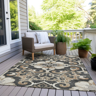 Piper Looms Chantille Global ACN1947 Charcoal Machine Washable Area Rug Outdoor Lifestyle Image Feature