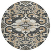 Piper Looms Chantille Global ACN1947 Charcoal Machine Washable Area Rug Round Main Image