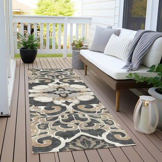 Piper Looms Chantille Global ACN1947 Charcoal Machine Washable Area Rug Runner Outdoor Lifestyle Image Feature