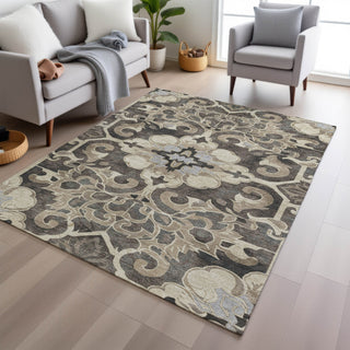 Piper Looms Chantille Global ACN1947 Chocolate Machine Washable Area Rug Lifestyle Image Feature