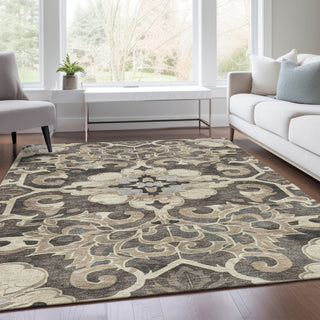 Piper Looms Chantille Global ACN1947 Chocolate Machine Washable Area Rug Lifestyle Image Feature