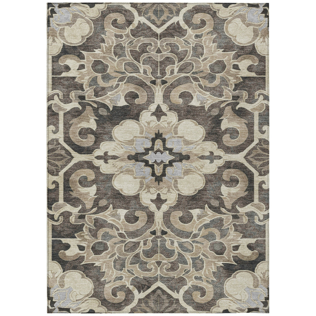 Piper Looms Chantille Global ACN1947 Chocolate Machine Washable Area Rug main image